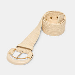 RAFFIA OVERSIZED BUCKLE BELT NATURAL