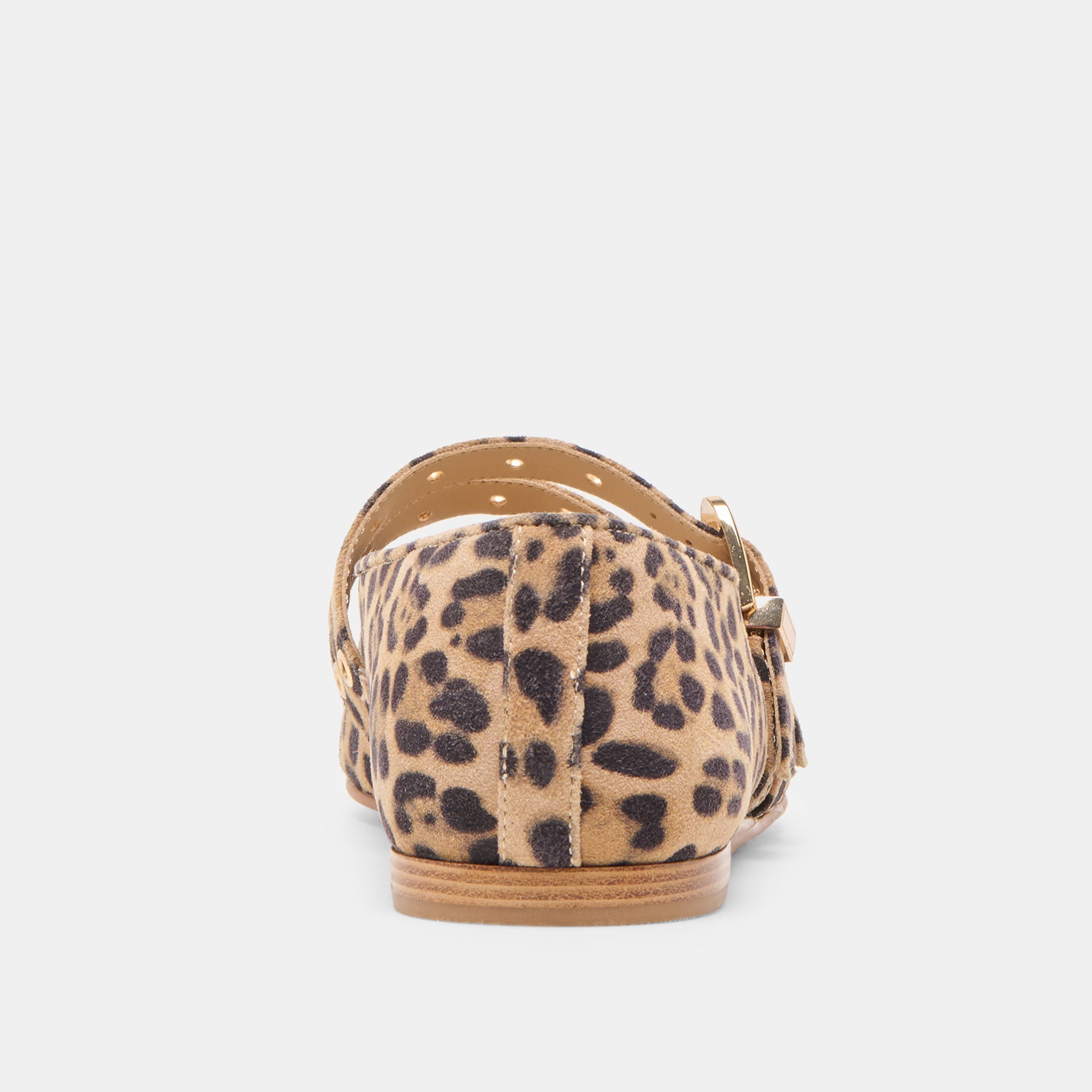 BAYLEE GROMMET BALLET FLATS DK LEOPARD PRINTED SUEDE