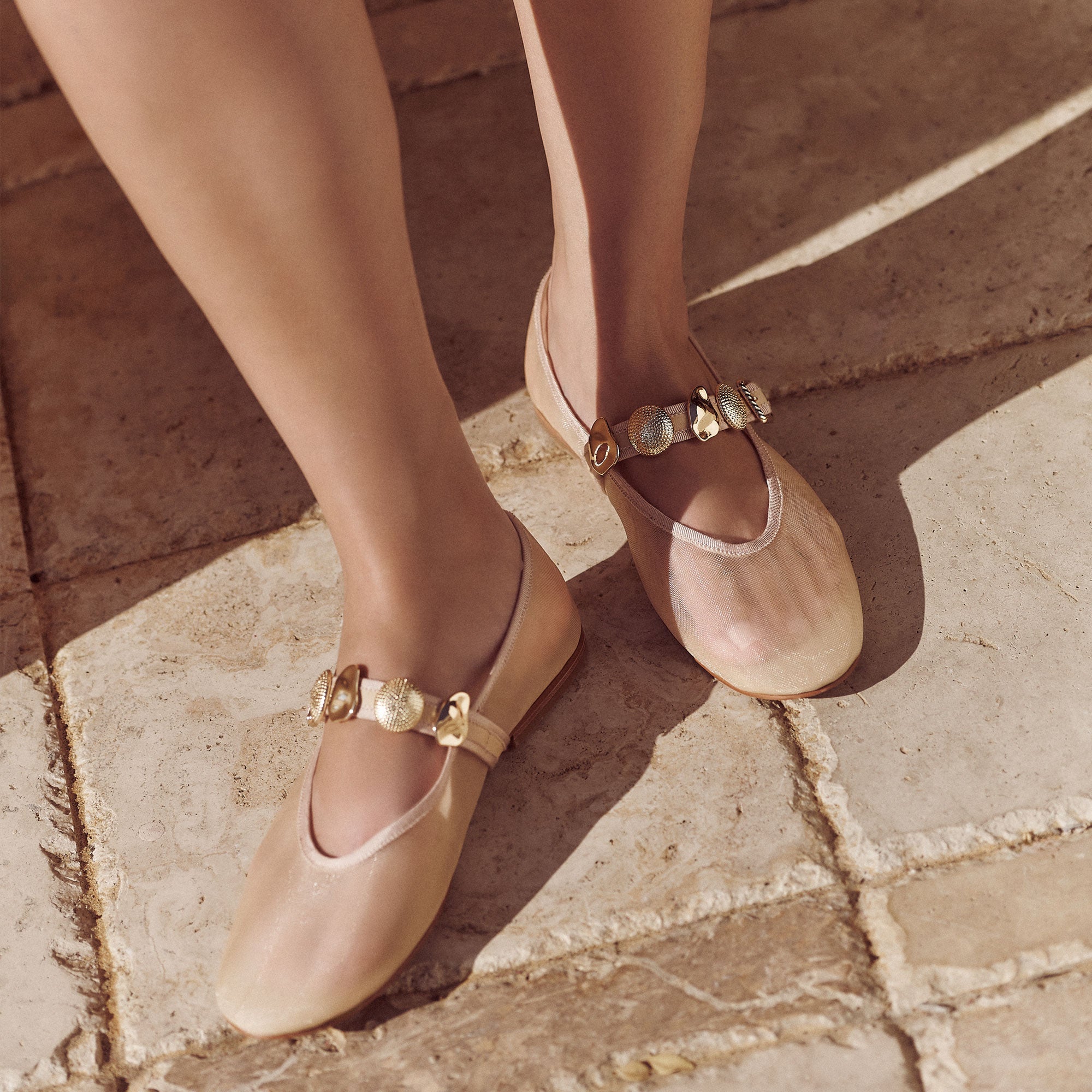 RELAN MESH BALLET FLATS FRENCH VANILLA MESH