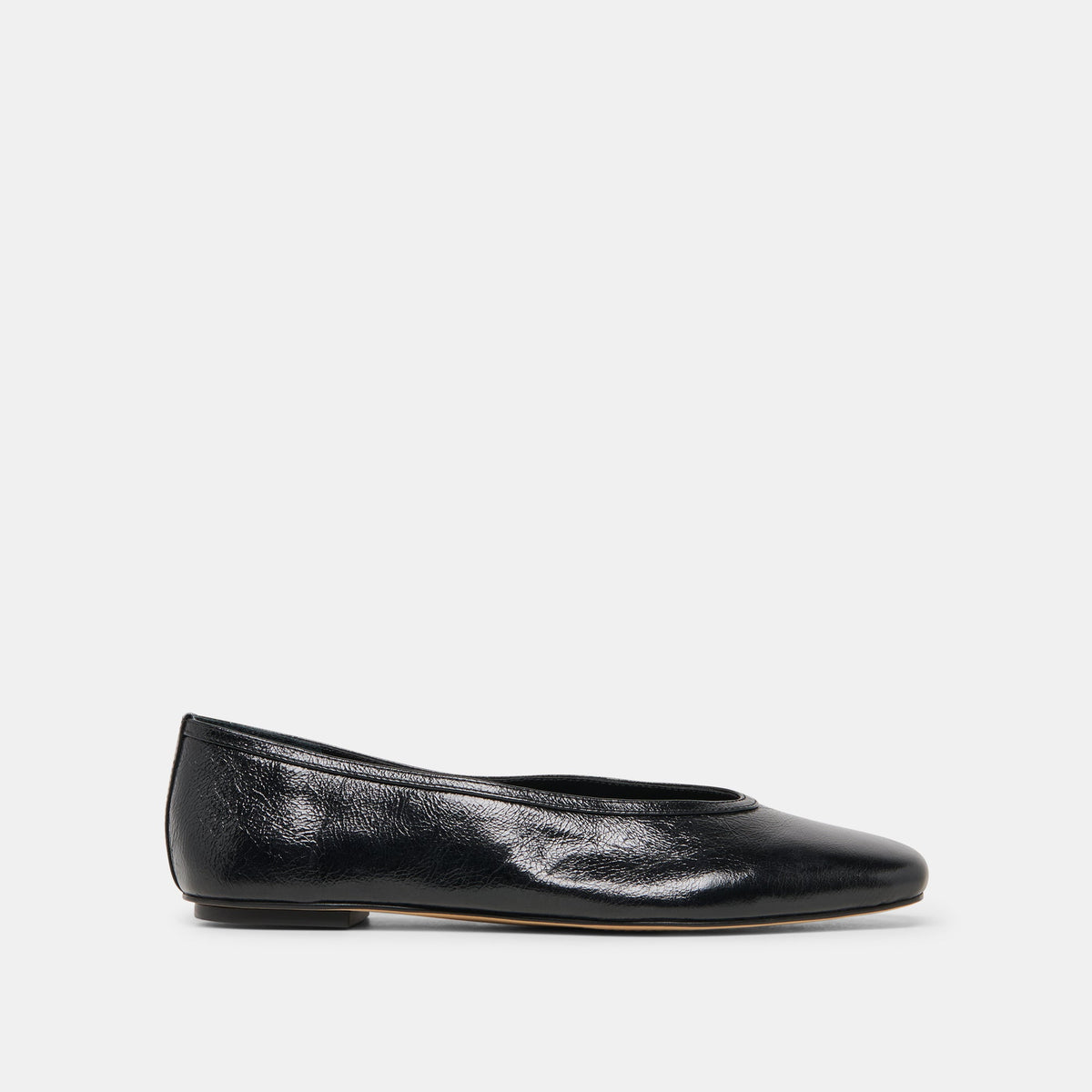 CARET BALLET FLATS BLACK LEATHER