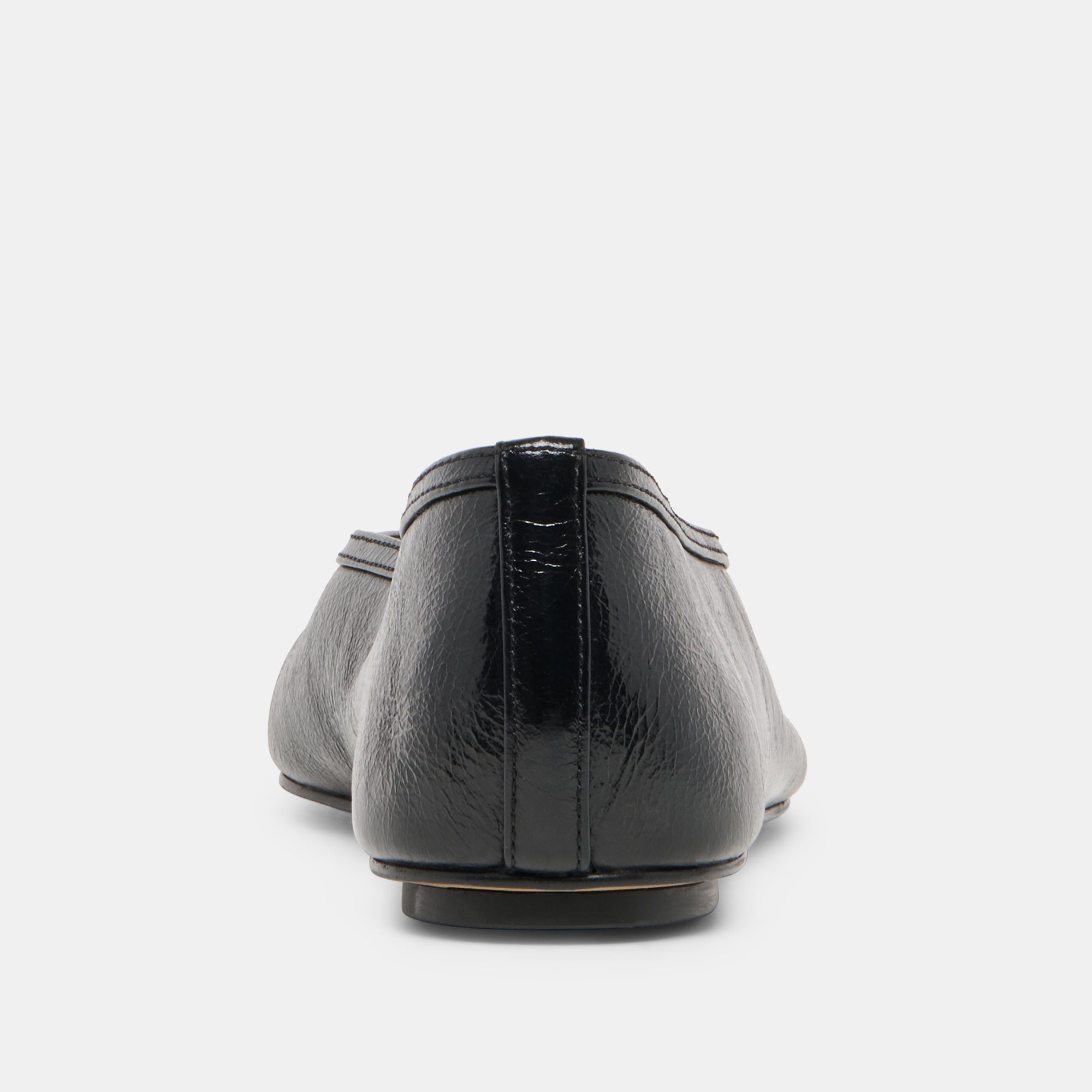 CARET BALLET FLATS BLACK LEATHER