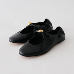 CORNEL FLATS BLACK LEATHER