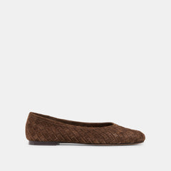 KOY BALLET FLATS DK BROWN SUEDE