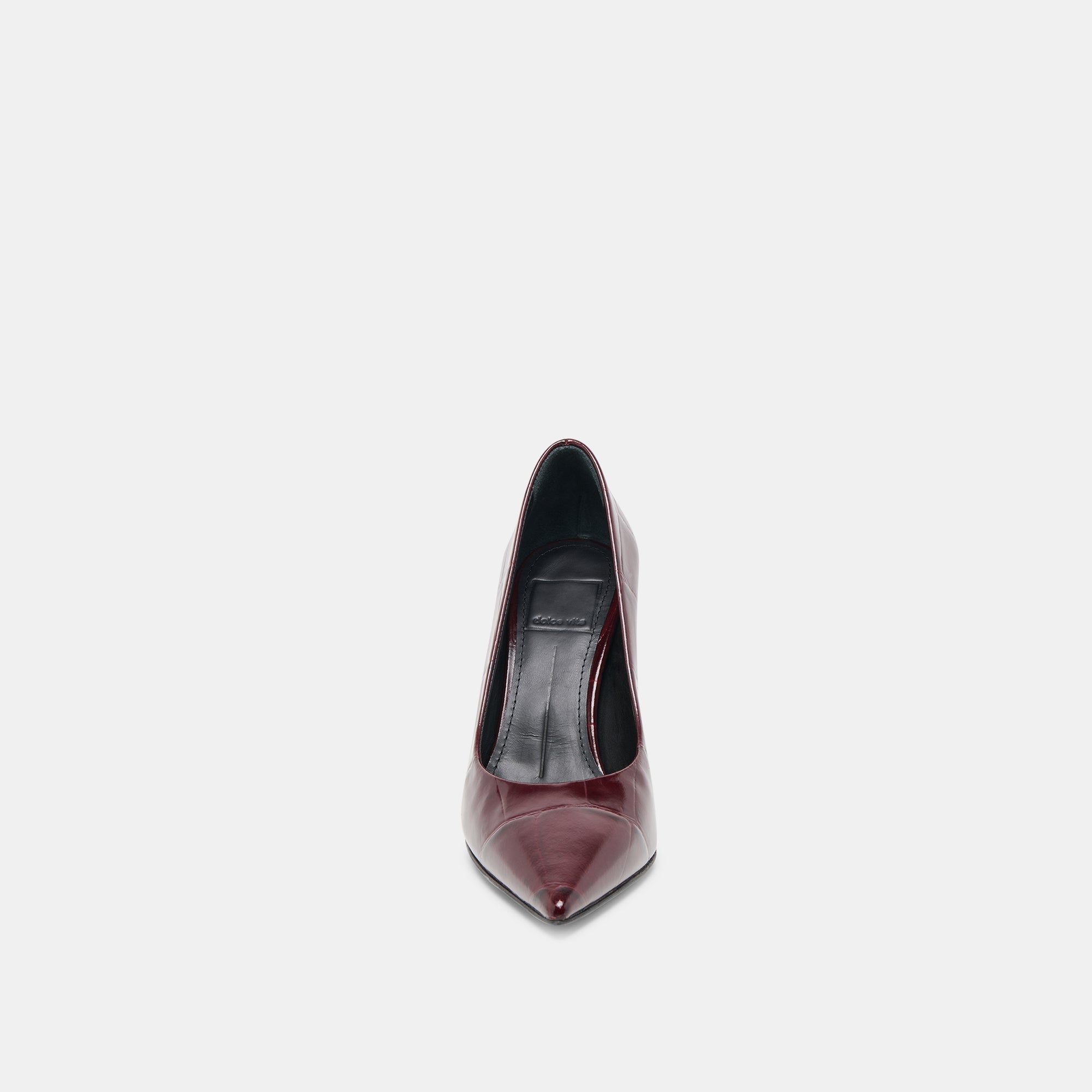 MISTY HEELS BURGUNDY CROCO EMBOSSED LEATHER