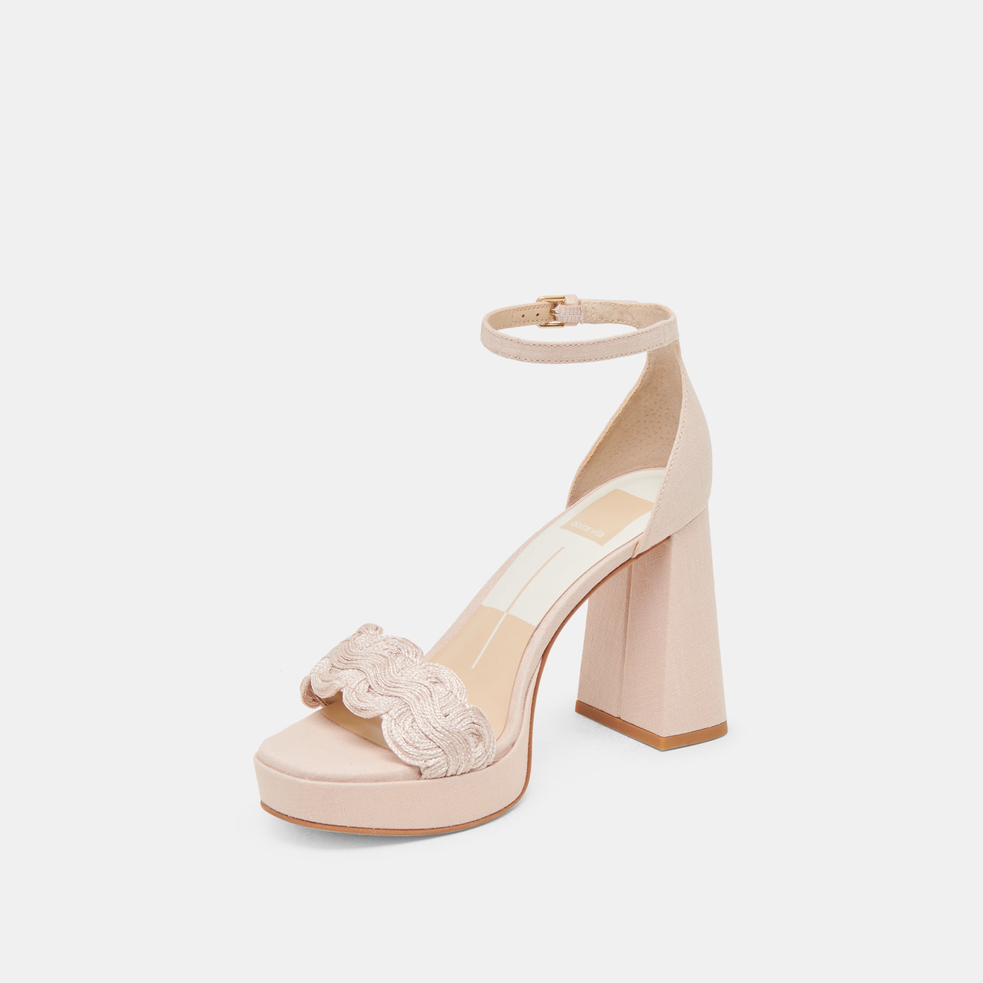 PELTIN HEELS LIGHT PINK WOVEN RAFFIA