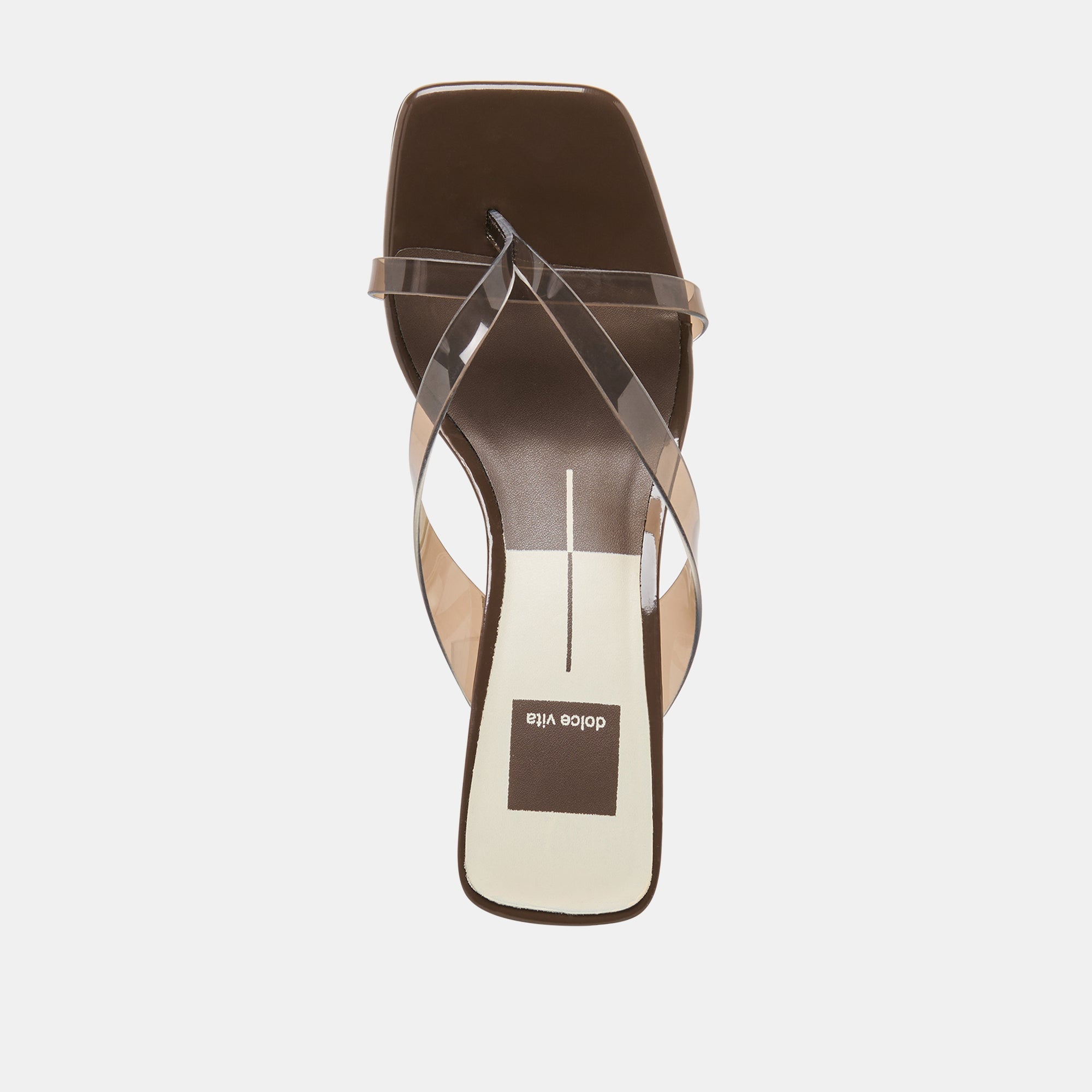 BREVEL VINYL HEELS DK BROWN JELLY