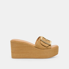 JILIAN WEDGES MOCHA RAFFIA