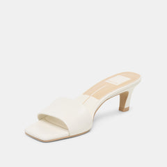 REXA WIDE HEELS TRUE WHITE LEATHER