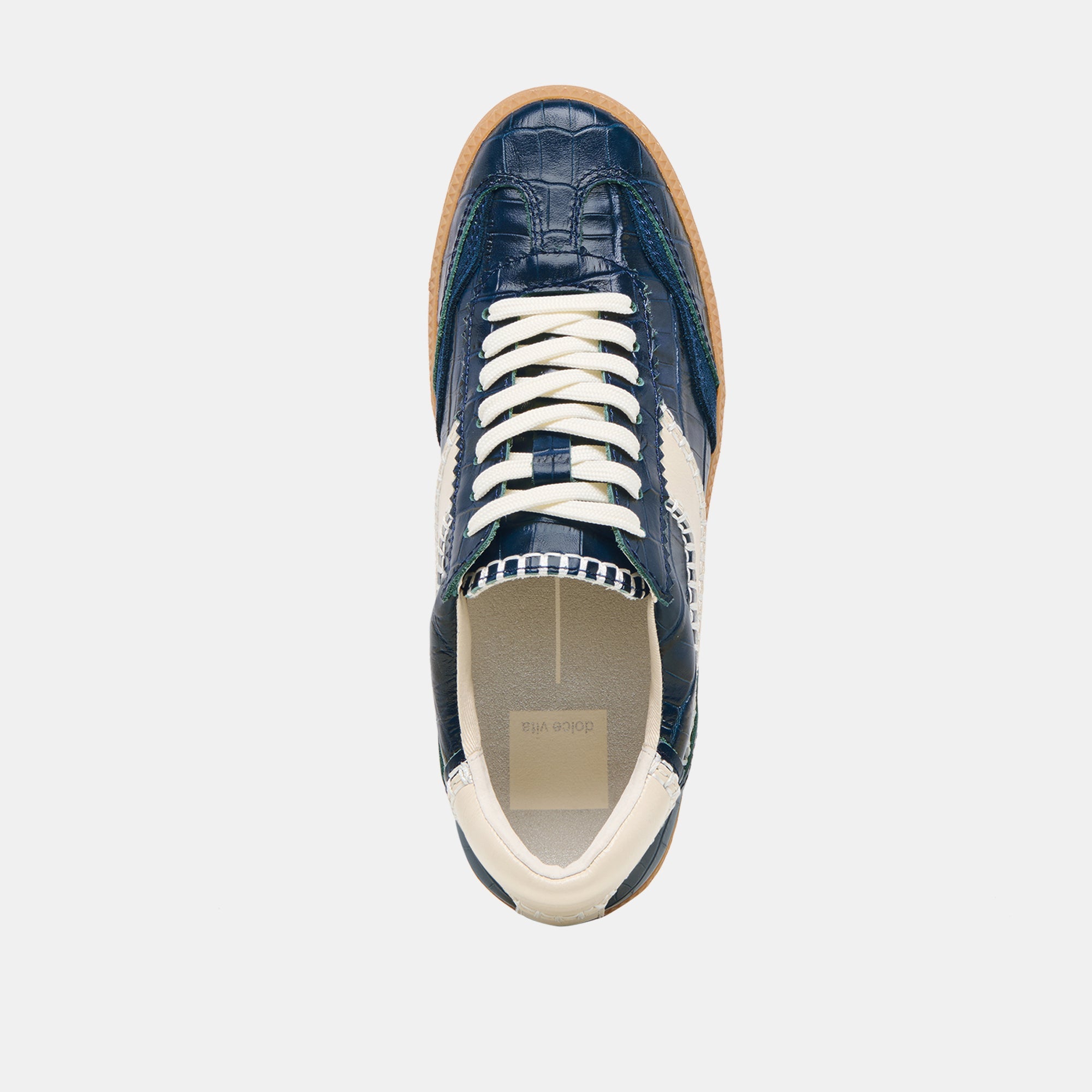 NOTICE STITCH SNEAKERS INK CROCO EMBOSSED LEATHER
